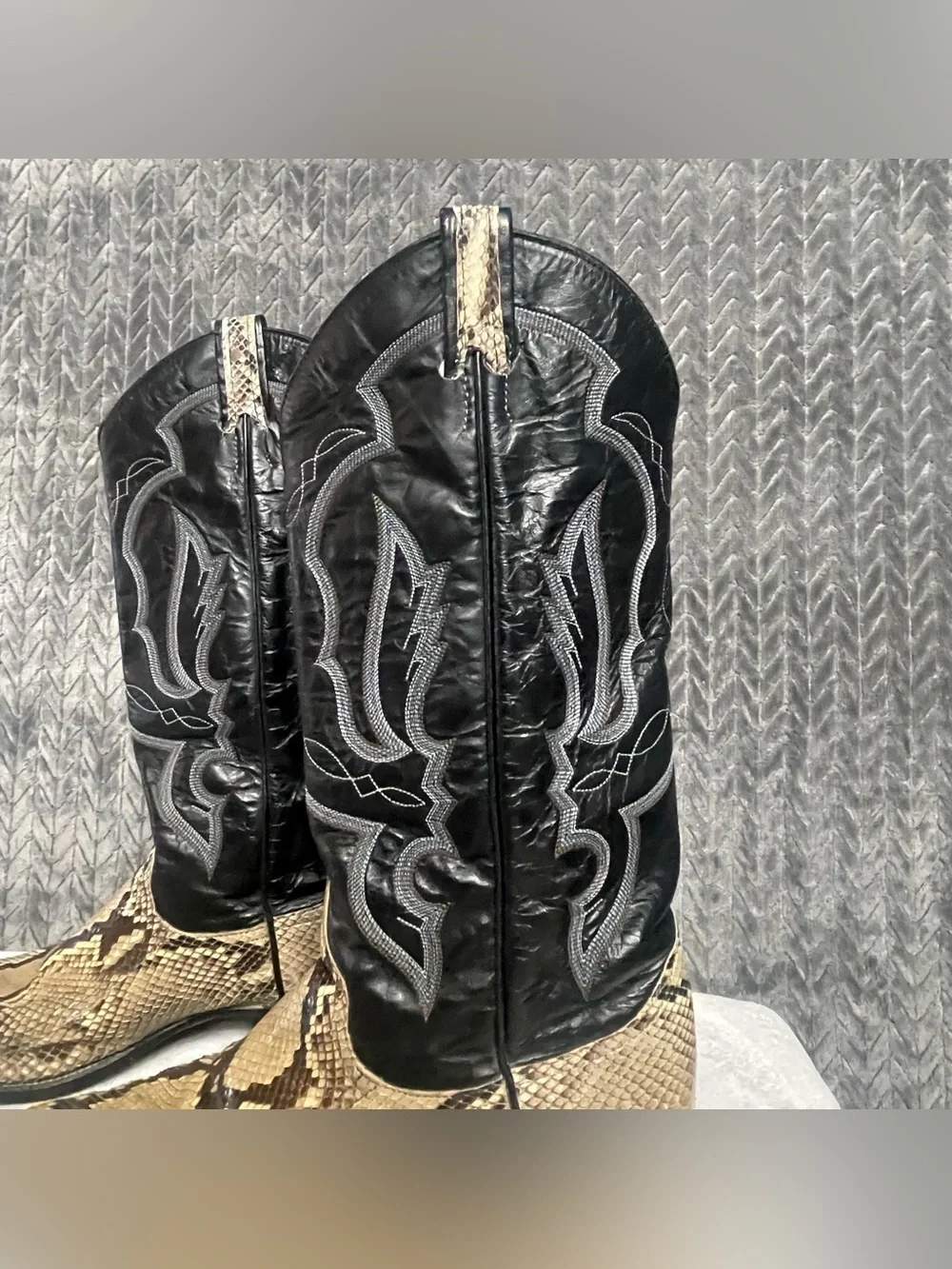 Vintage Larry Mahan Snakeskin Python Cowboy Boots Men's Size 9 D Made In Texas